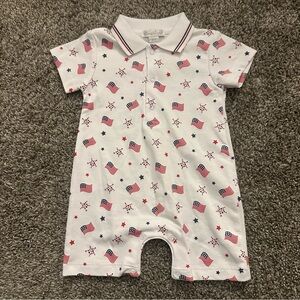 Kissy Kissy Baby American Flag Patriotic Baby Romper